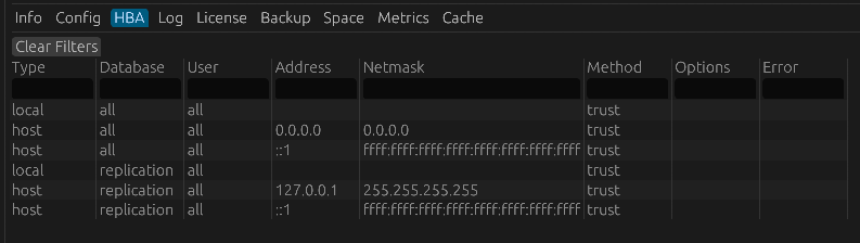 Настройки HBA